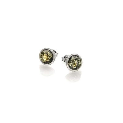 Boucles d'oreilles ambre vert