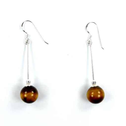 Boucles d'oreilles œil de tigre – Image 2