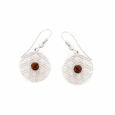 Boucles d’oreilles ambre et argent