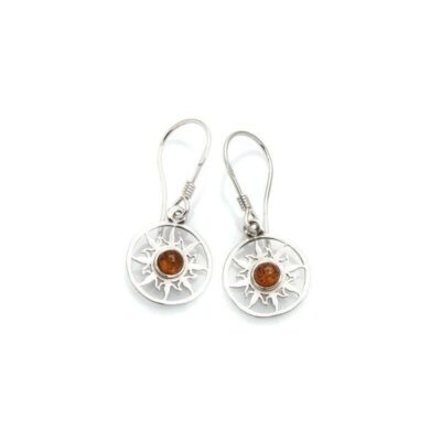 Boucles d’oreilles ambre et argent
