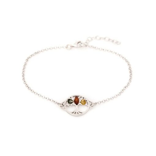Bracelet ambre multicolore arbre de vie