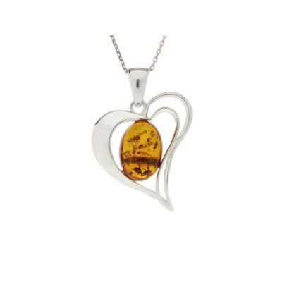 Pendentif ambre et argent