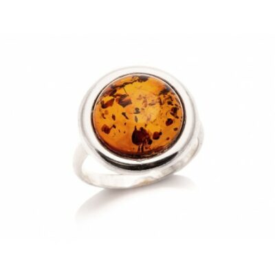 Bague ambre et argent - 55