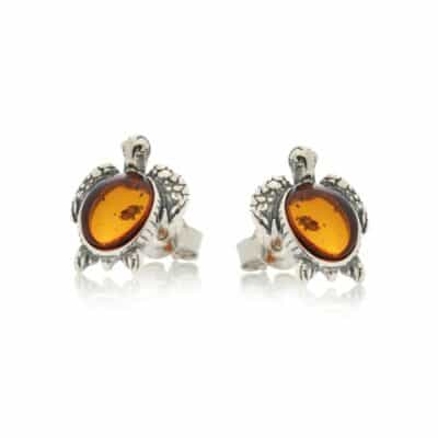 Boucles d’oreilles tortue ambre