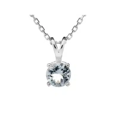 Pendentif aigue-marine rond