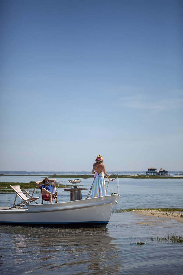 balade en chaland bateau - Arcachon Cap Ferret Bassin Arcachon - Balade sur Chaland - main