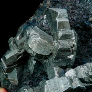 Bournonite on iridescent Sphalerite